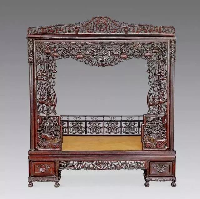 清 紅木葫蘆萬代架子床