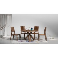 匯明創家藝致胡桃系列圓餐臺Z340餐椅A8A7