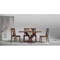 匯明創家藝致胡桃系列長餐臺Z059餐椅A8A8