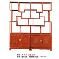 林岳紅木中式雙面博古架