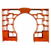 贛藝紅木單圓門博古架G-20