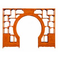 贛藝紅木雙圓門博古架G-19