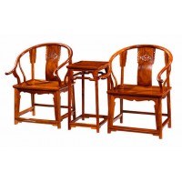 贛藝紅木背雕麒麟圈椅(三件套)Y-03