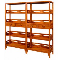 贛藝紅木圍欄書架G-05