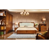 誰最美新德式金絲檀木大床8101#