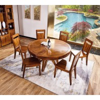 誰最美新德式金絲檀木圓餐桌8503#