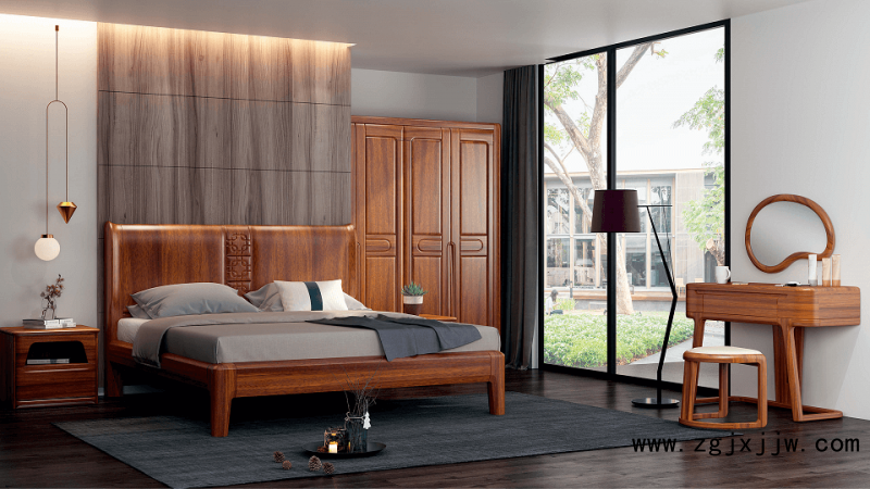 金奧藍德式胡桃木臥室系列01