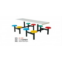 萬昌鐵床八人位圓凳餐桌W-47#