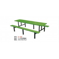 萬昌鐵床十人位條凳餐桌W-46#