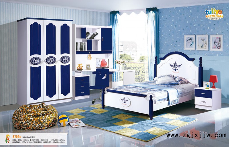 富利雅青少年小美韓式套房8709#(啞光白+寶藍(lán))