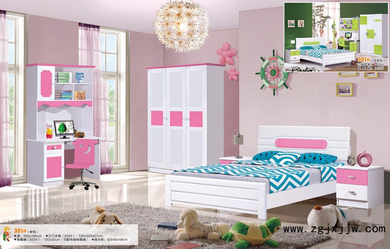 富利雅青少年彩色實木套房301#(粉色)