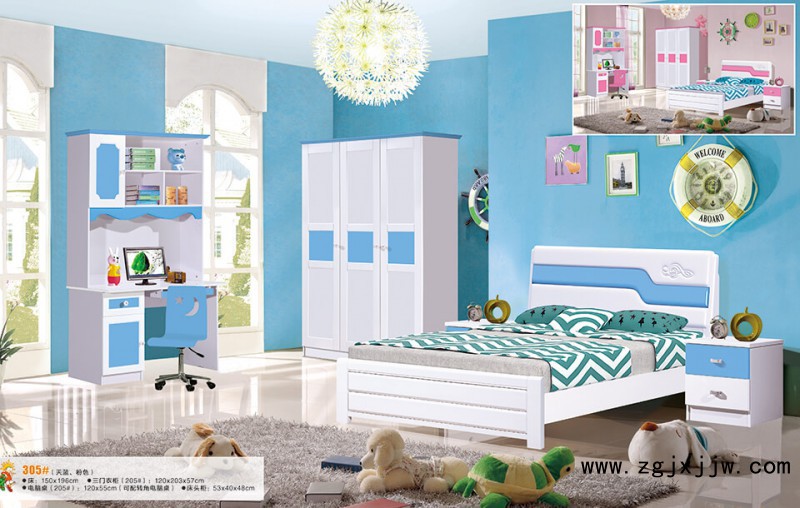 富利雅青少年彩色實木套房305#(天藍)
