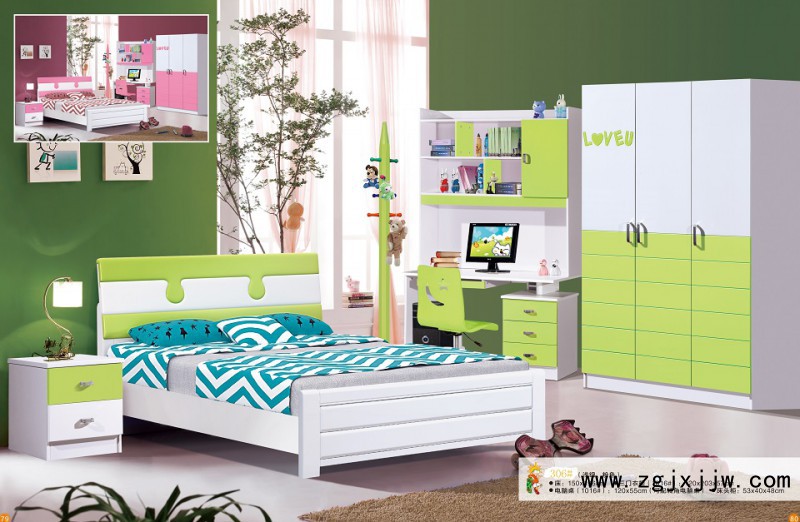 富利雅青少年彩色實木套房306#(淺綠)