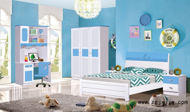 富利雅青少年彩色實木套房318#(天藍色)