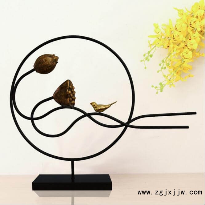 尚悅軟裝新中式家居擺件彩繪鐵藝3