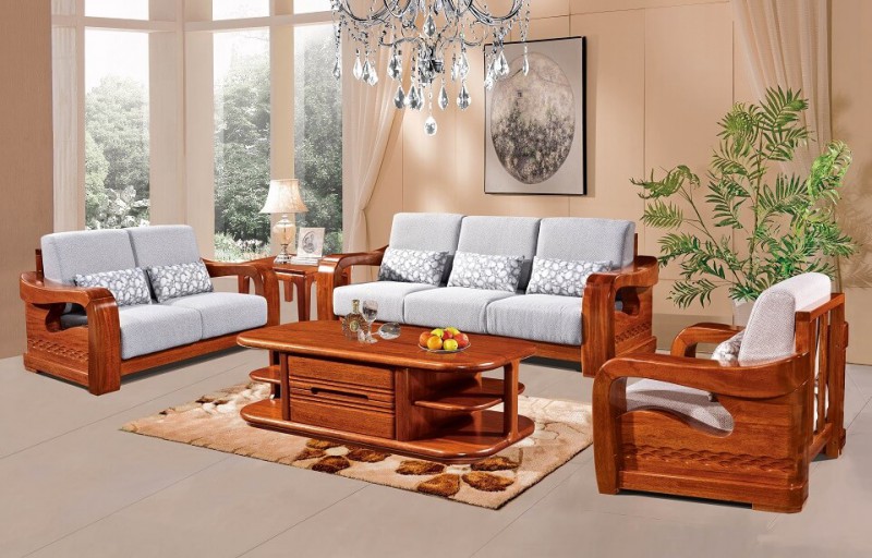 友億佳金絲檀木沙發（1+2+3）9809#