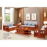 友億佳金絲檀木沙發（1+2+3）9811#帶儲物柜