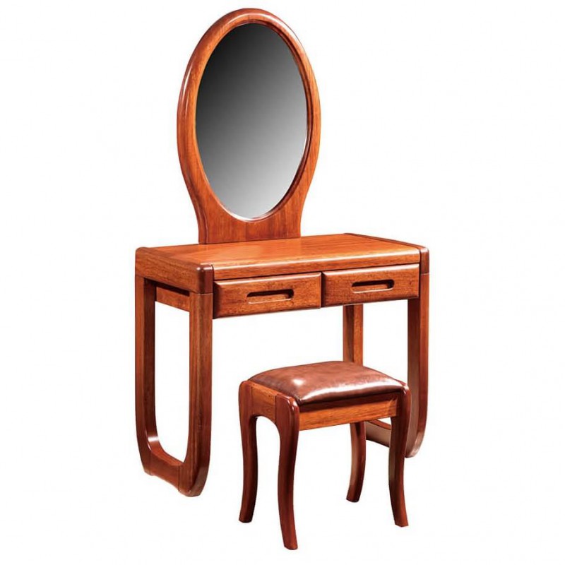 友億佳金絲檀木圓鏡子妝臺Z202#-8550