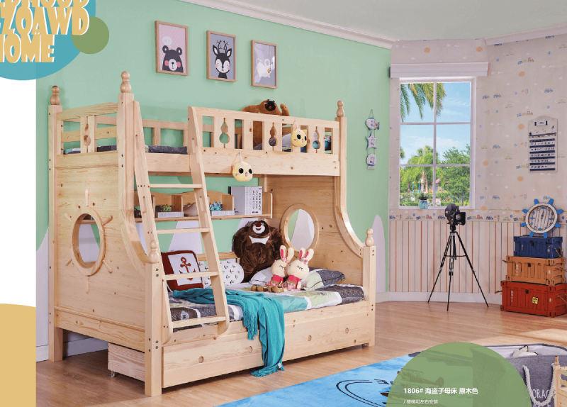 亞飛盛世1806#海盜子母床 原木色