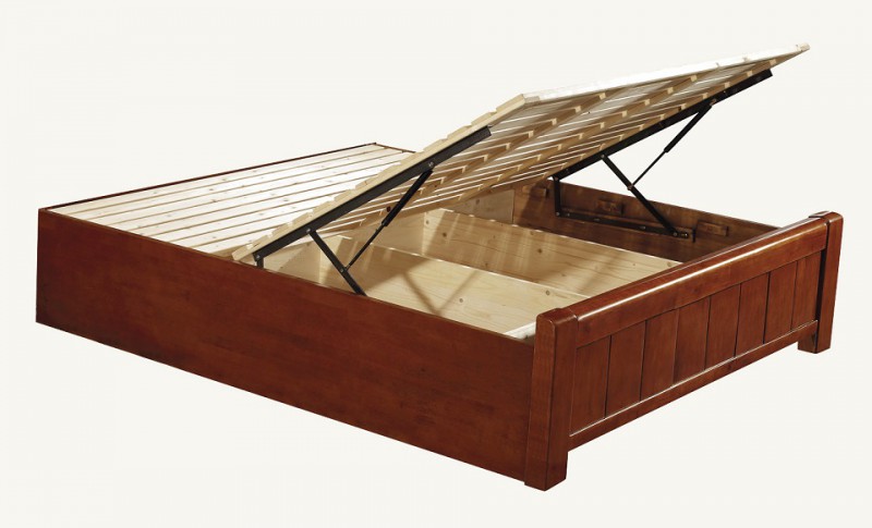 華軒家私金絲檀系列氣動桿高箱床架