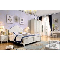 木佰創美式家具：象牙白美式壓紋床025#（實木）