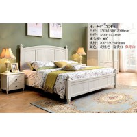 木佰創美式家具：象牙白美式壓紋床065#（實木）