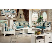 木佰創(chuàng)美式家具：象牙白美式壓紋沙發(fā)A8810#（1+2+3）