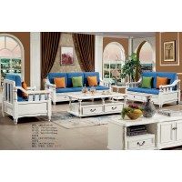 木佰創(chuàng)美式家具：象牙白美式壓紋沙發(fā)A8811#（1+2+3）