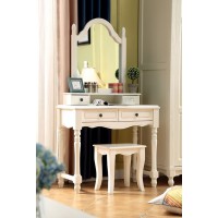 木佰創(chuàng)美式家具：象牙白美式壓紋妝臺(tái)03#