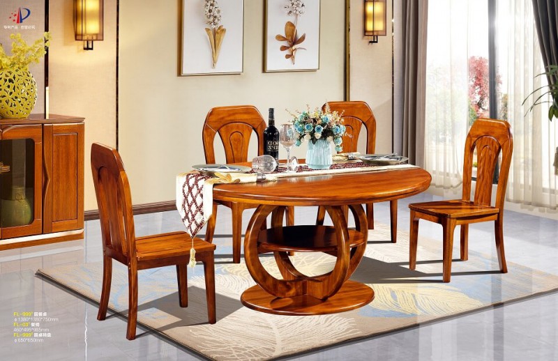 芙萊木屋金絲檀木FL-999#圓餐桌