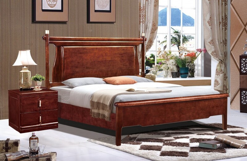 友億佳金絲檀木大床5195#（紫金檀色）