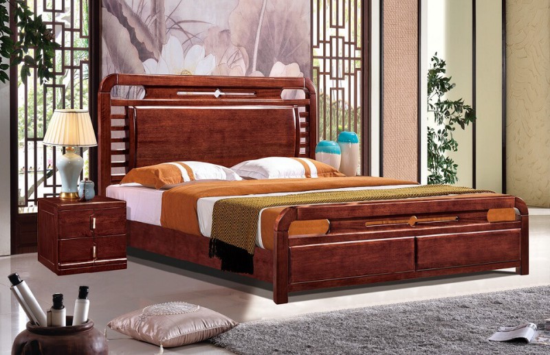 友億佳金絲檀木大床5199#（紫金檀色）