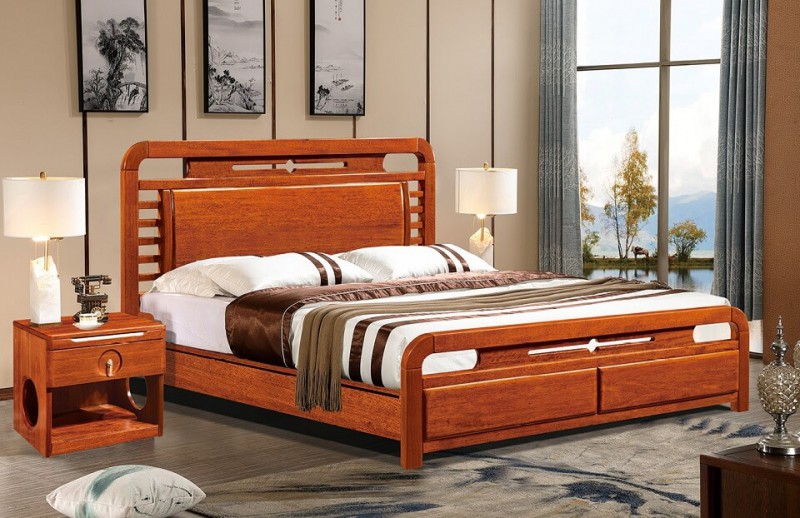 友億佳金絲檀木大床5199#