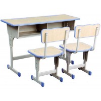 雙人單柱靠背課桌椅ZY107