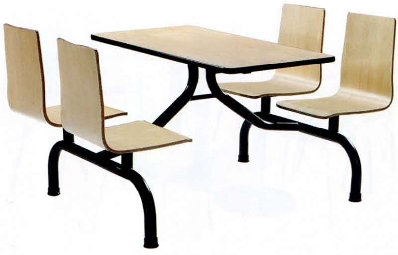 四位多層板連體餐桌ZY46