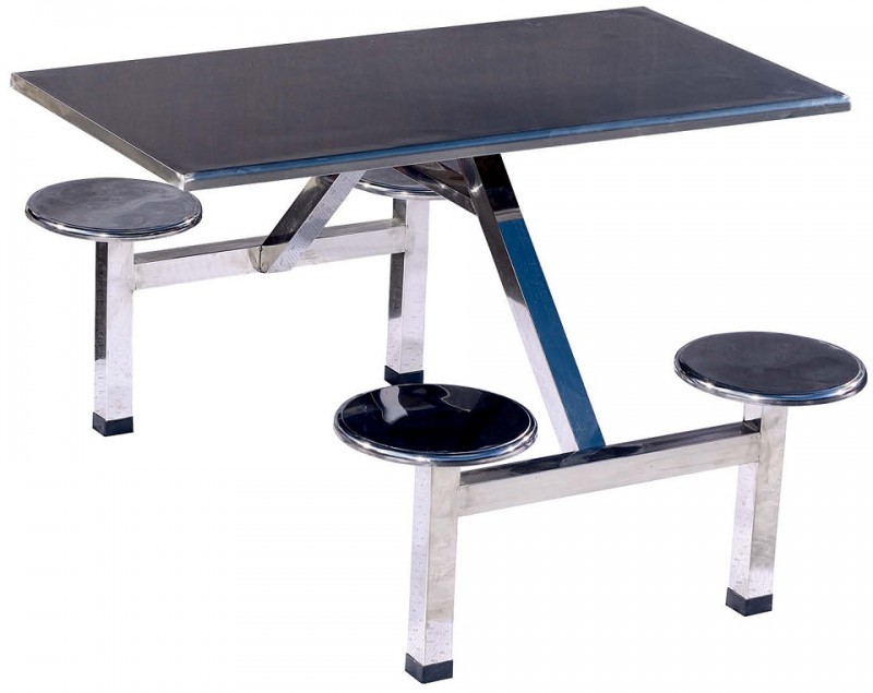 四位不銹鋼圓凳餐桌ZY41