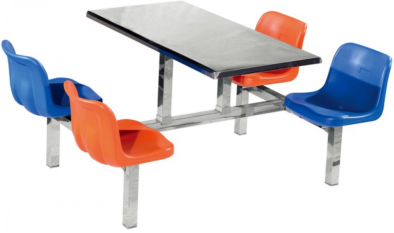 四位不銹鋼塑膠靠背餐桌ZY39