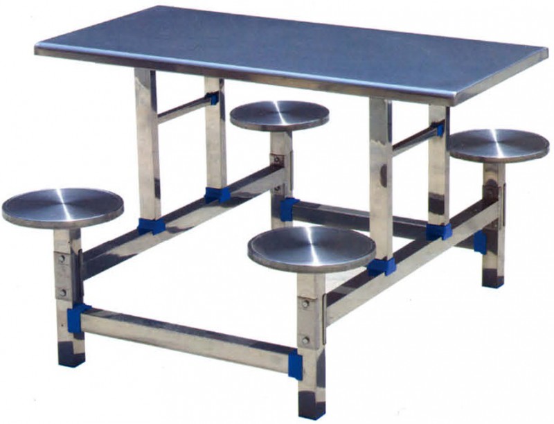 四位圓凳不銹鋼餐桌ZY37