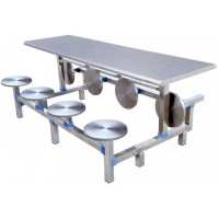 八位不銹鋼圓凳翻轉餐桌ZY32