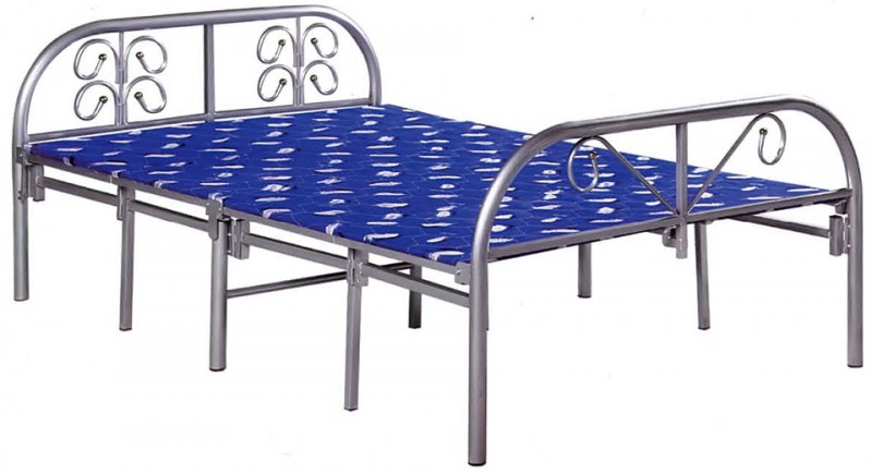 蘭色 四折銀白（38圓加固）折疊床ZY26