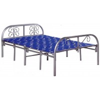 蘭色 四折銀白（38圓加固）折疊床ZY26