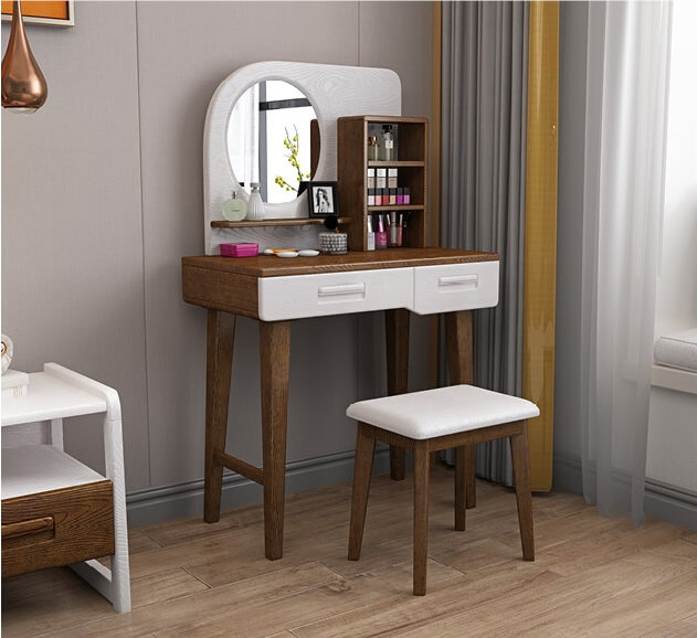 宣輝家具妝臺XHZ02#（米白色+胡桃色）