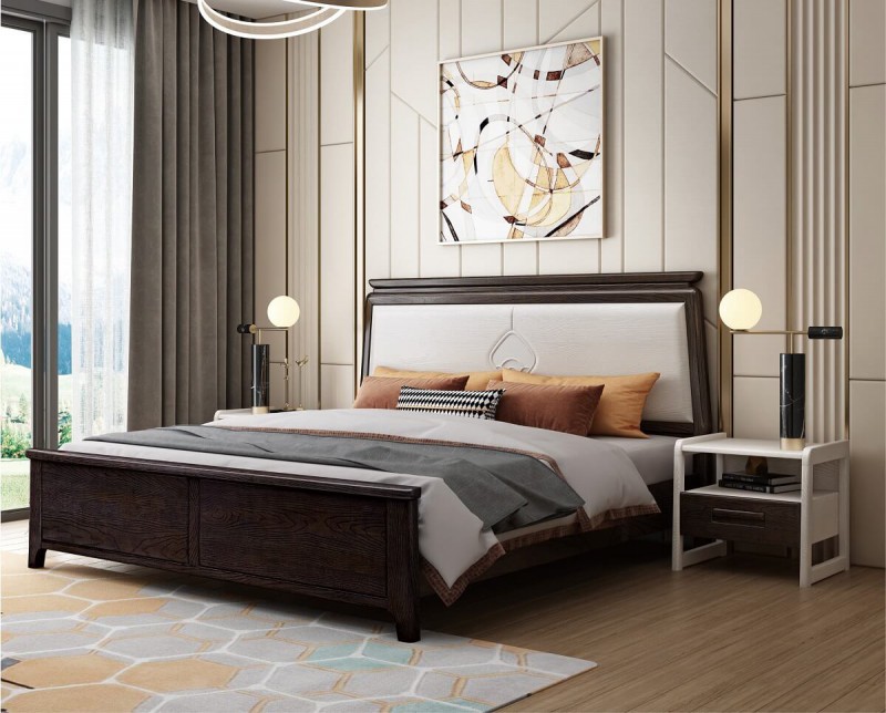 宣輝家具床XH821#（黑紫檀+米白色）