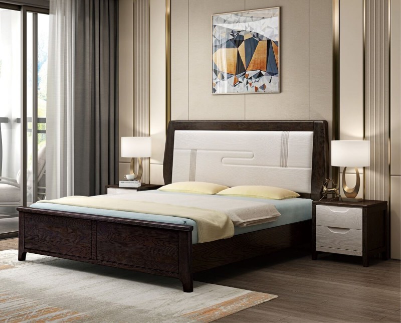 宣輝家具床XH823#（黑紫檀+米白色）