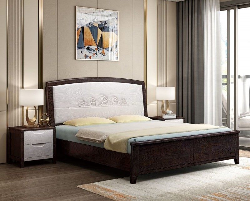 宣輝家具床XH826#（黑紫檀+米白色）