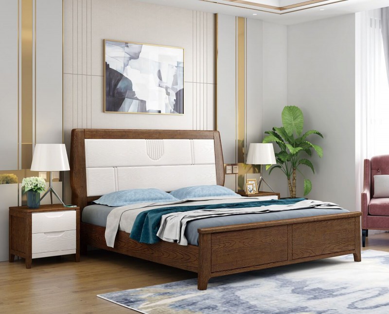 宣輝家具床XH829#（胡桃色+米白色）