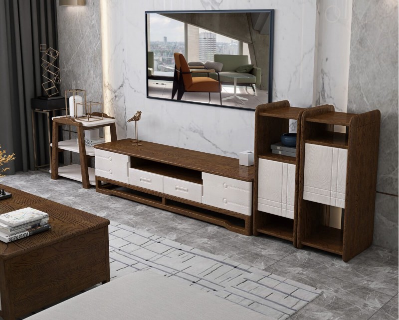 宣輝家具電視柜XHD001#（胡桃色+米白色）