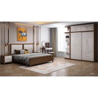 宣輝家具臥室系列床XH822#（胡桃色+米白色）