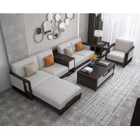 宣輝家具沙發XHK001#（黑紫檀+米白色）