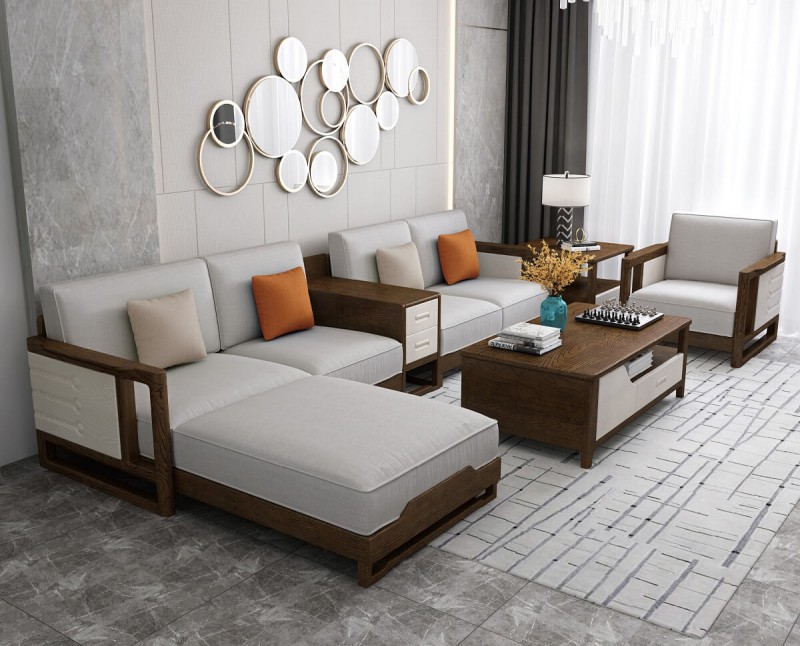 宣輝家具沙發(fā)XHK001#（胡桃色+米白色）